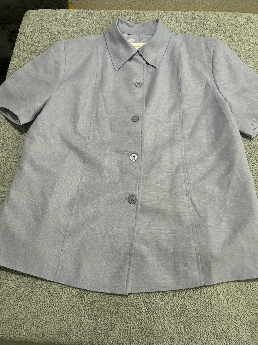 Lavender Short-Sleeve Button Blazer